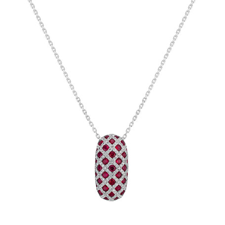 Diamond pendant with Ruby Grid of Passion