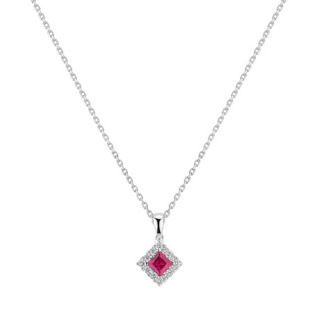 Diamond pendant with Ruby Rhombus Of Love
