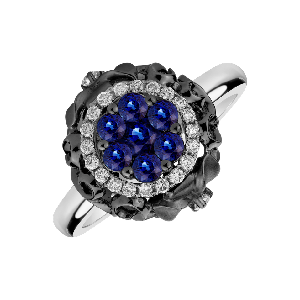 Diamond ring with Sapphire Touch of Heaven