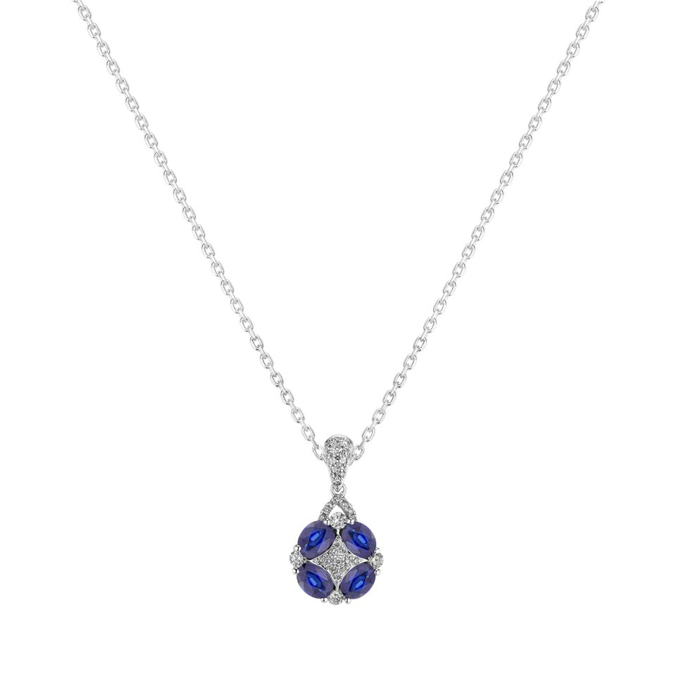 Diamond pendant with Sapphire Bound by Wealth