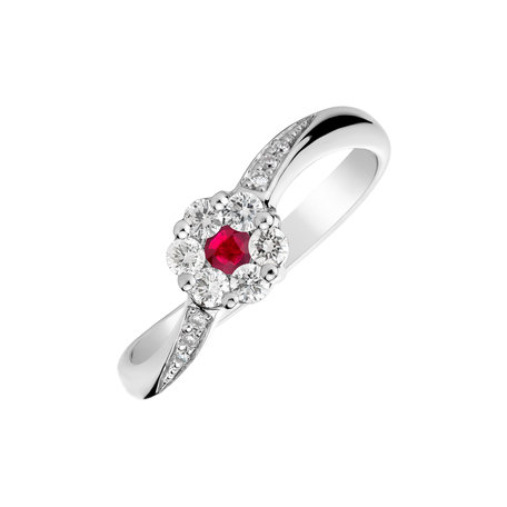 Diamond ring with Ruby Midnight Countess