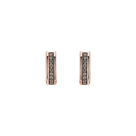 Earrings with brown diamonds Ray of Light