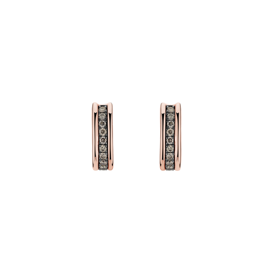 Earrings with brown diamonds Ray of Light