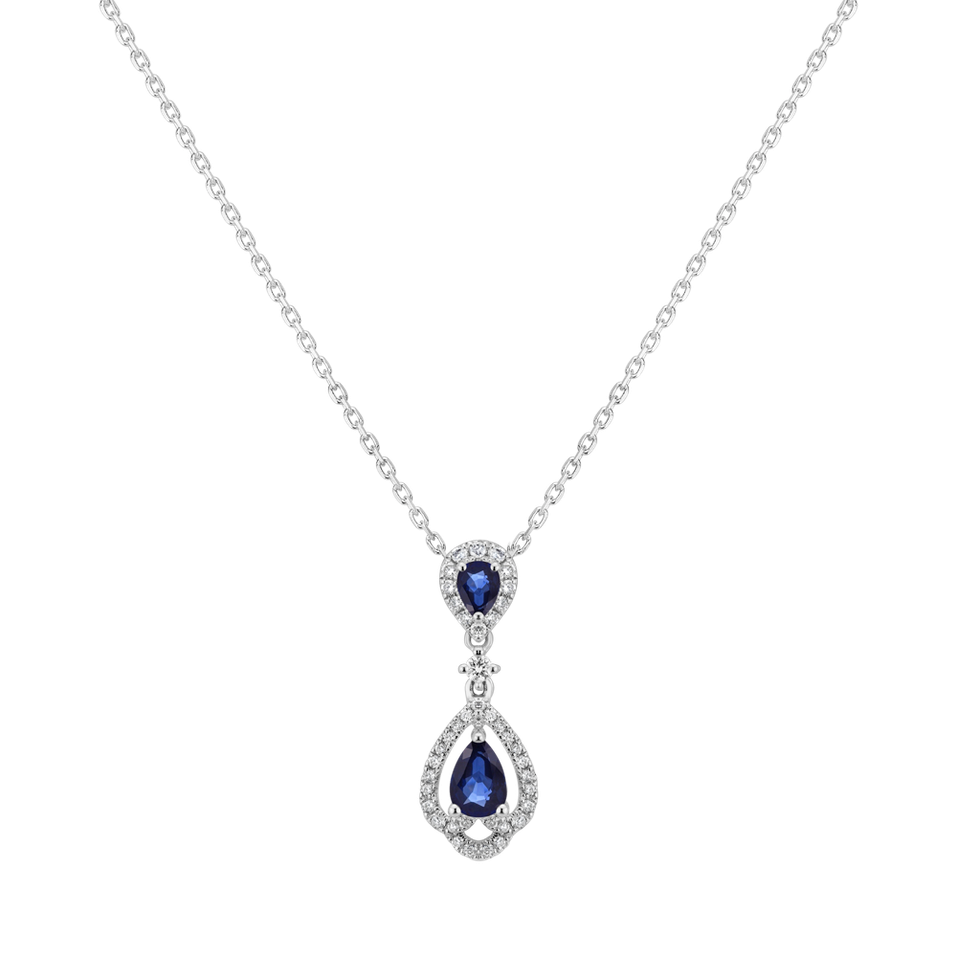Diamond pendant with Sapphire Sapphire Key to Future
