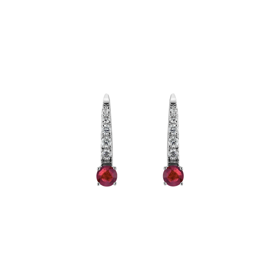 Diamond earrings with Ruby Fairytale Gentility