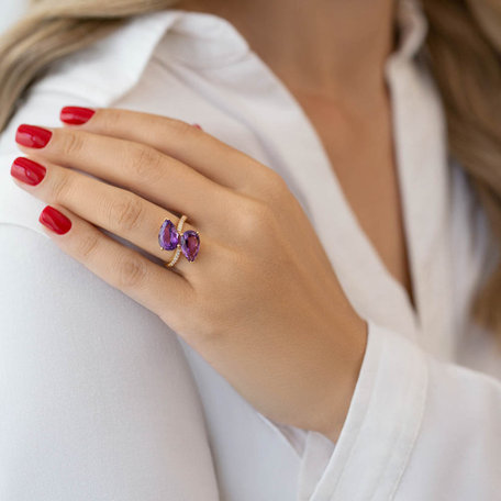 Diamond rings with Amethyst Tempting Lure