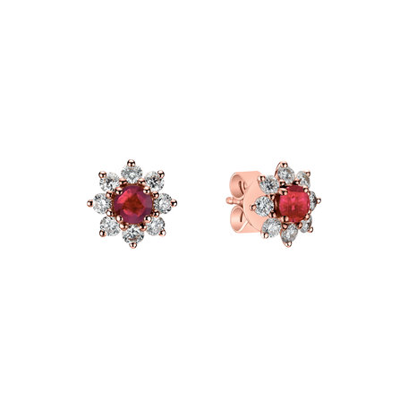 Diamond earrings with Ruby Celestial Romance