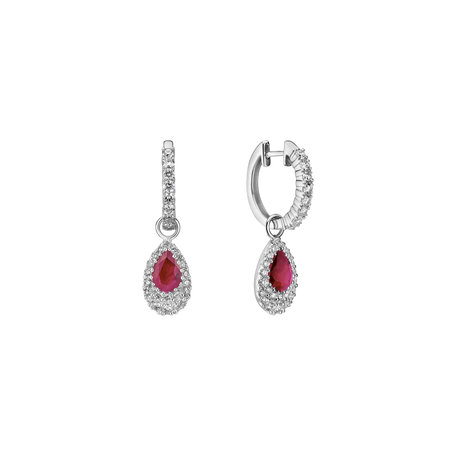 Diamond earrings with Ruby Satisfying Holiday