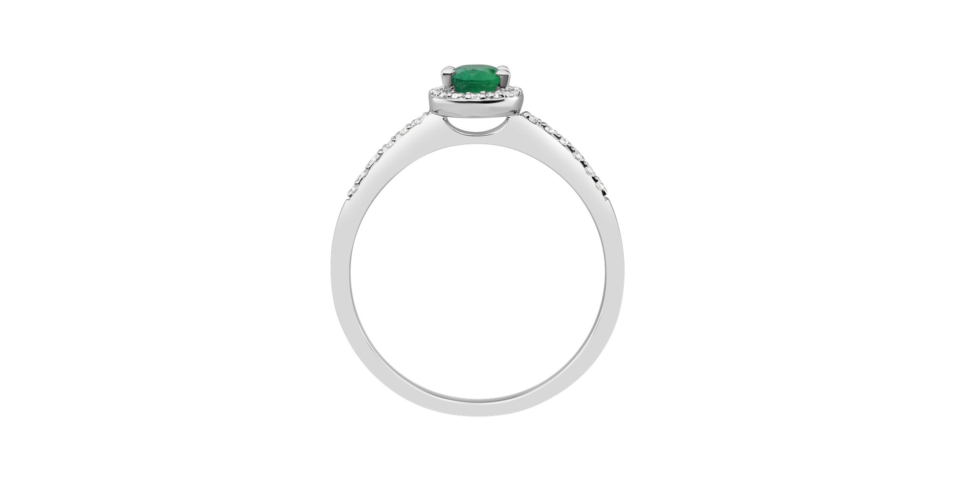 Diamond ring with Emerald Princess