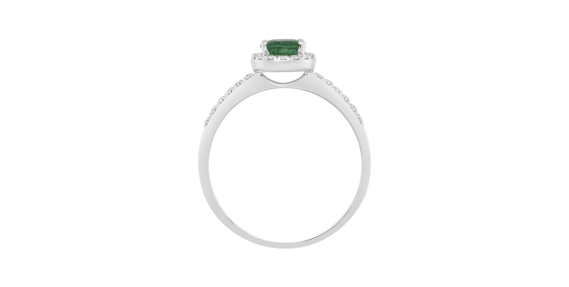 Diamond ring with Emerald Princess