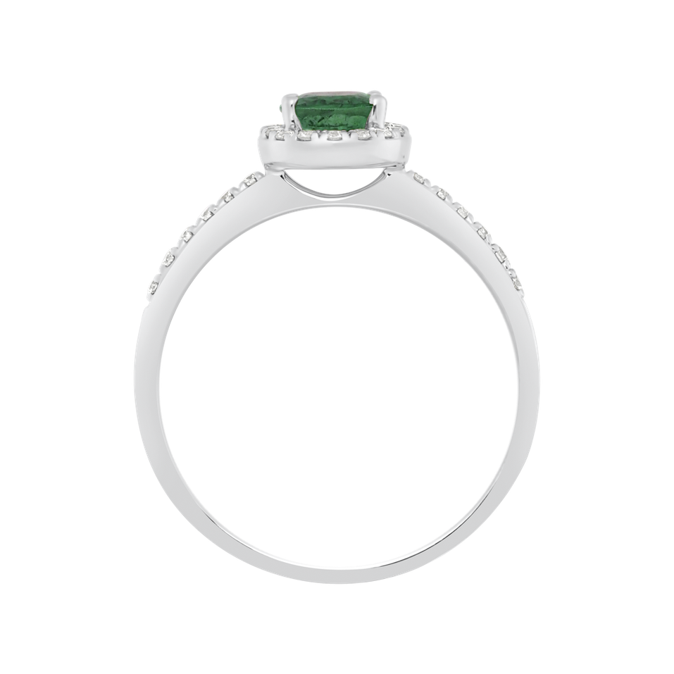 Diamond ring with Emerald Princess