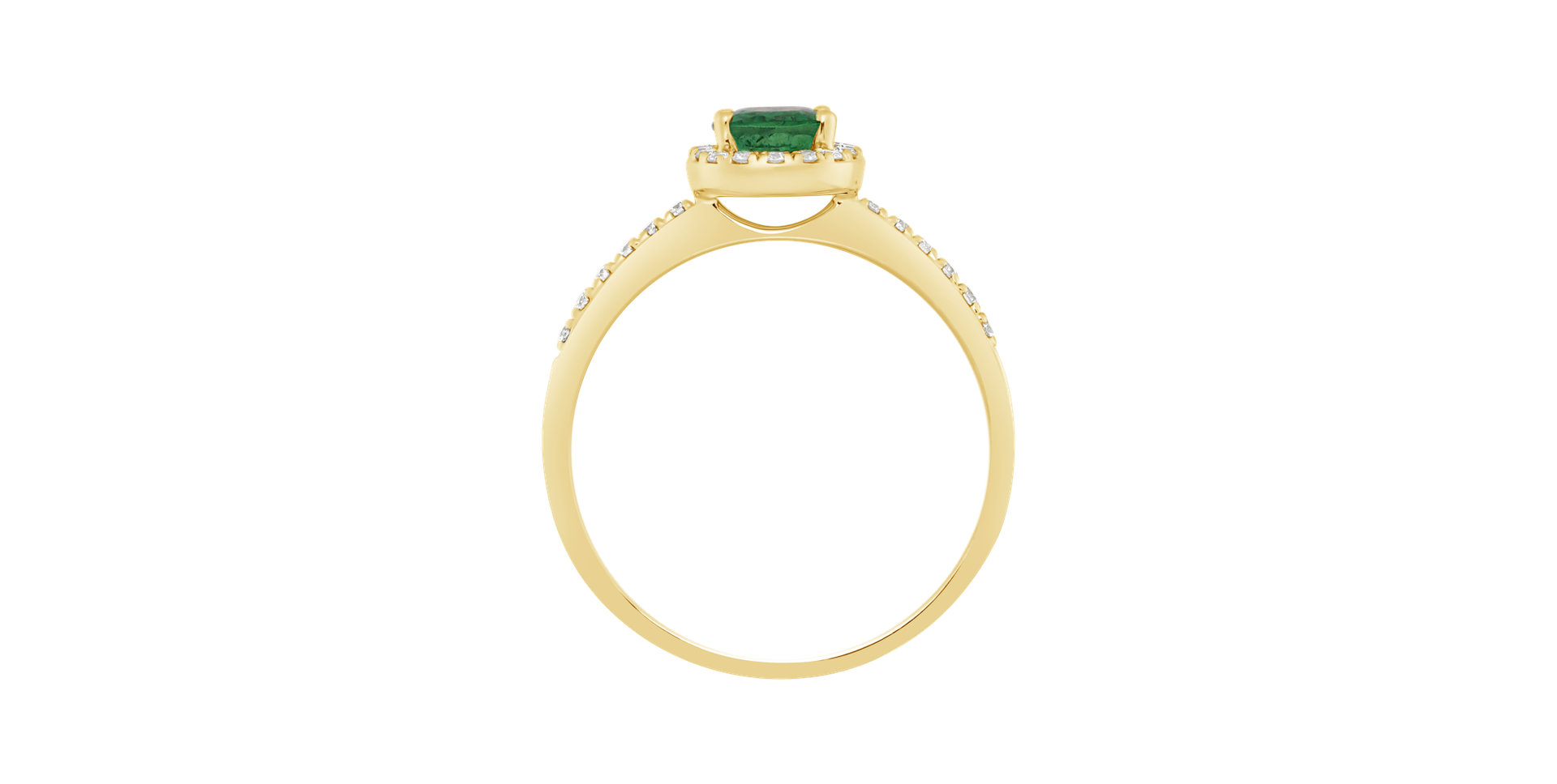 Diamond ring with Emerald Princess