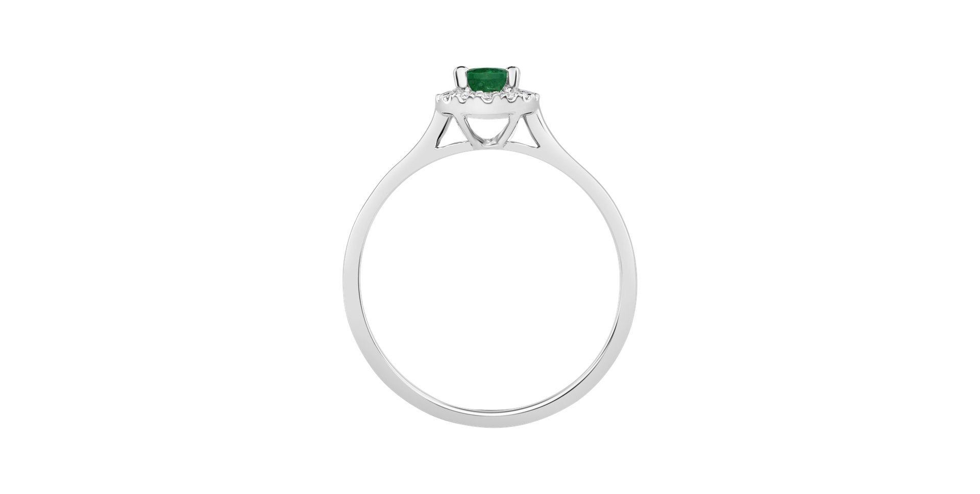 Diamond ring with Emerald Princess