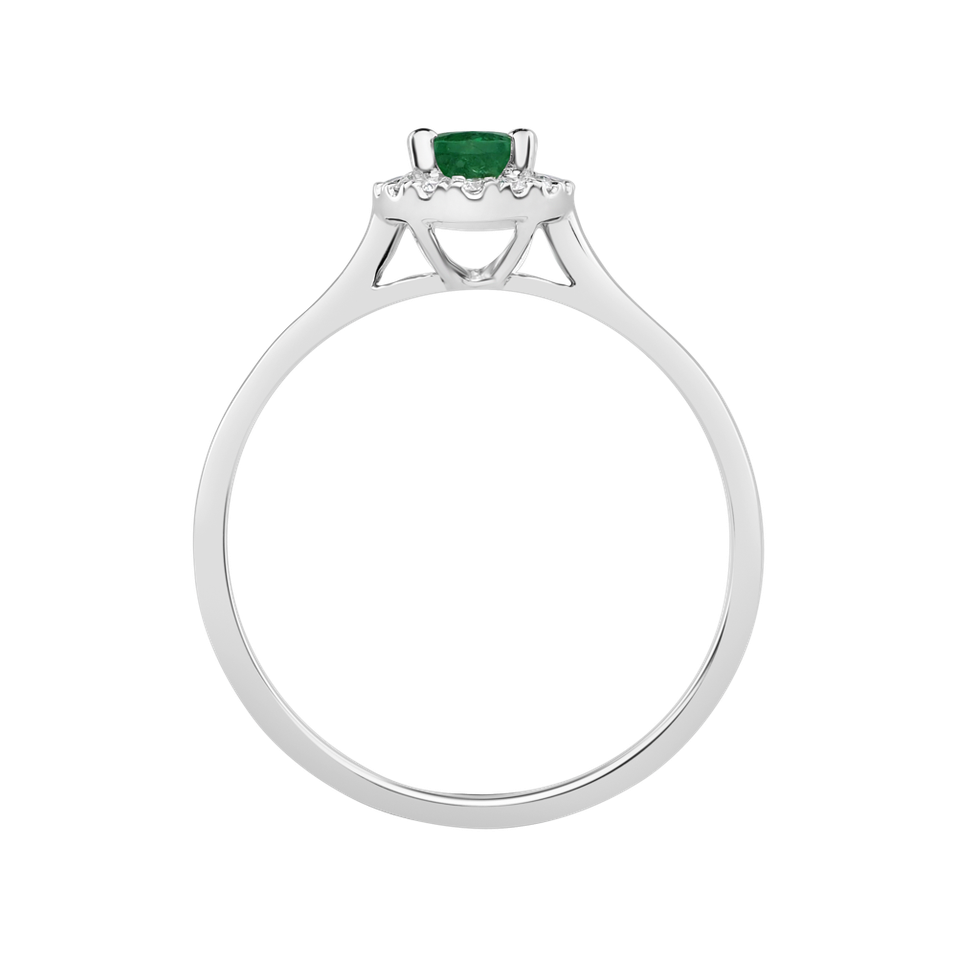 Diamond ring with Emerald Princess