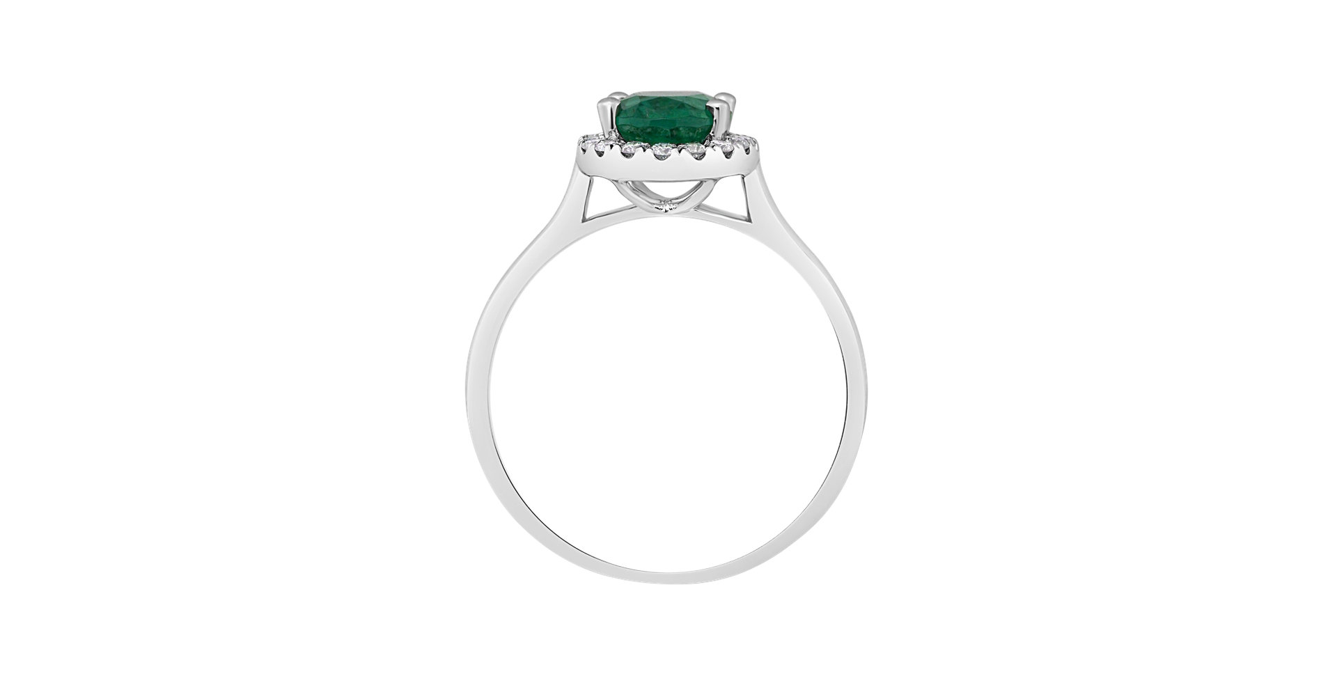 Diamond ring with Emerald Princess