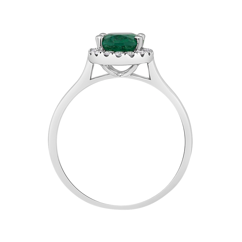 Diamond ring with Emerald Princess