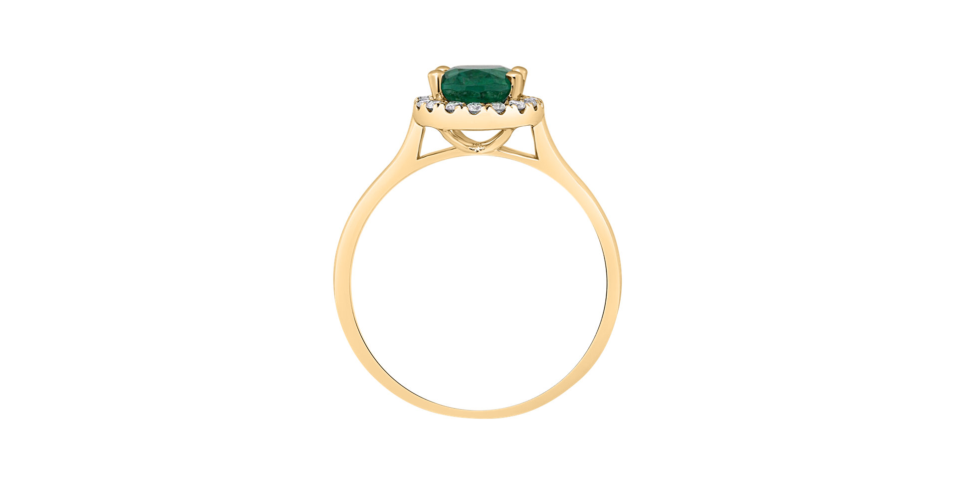 Diamond ring with Emerald Princess