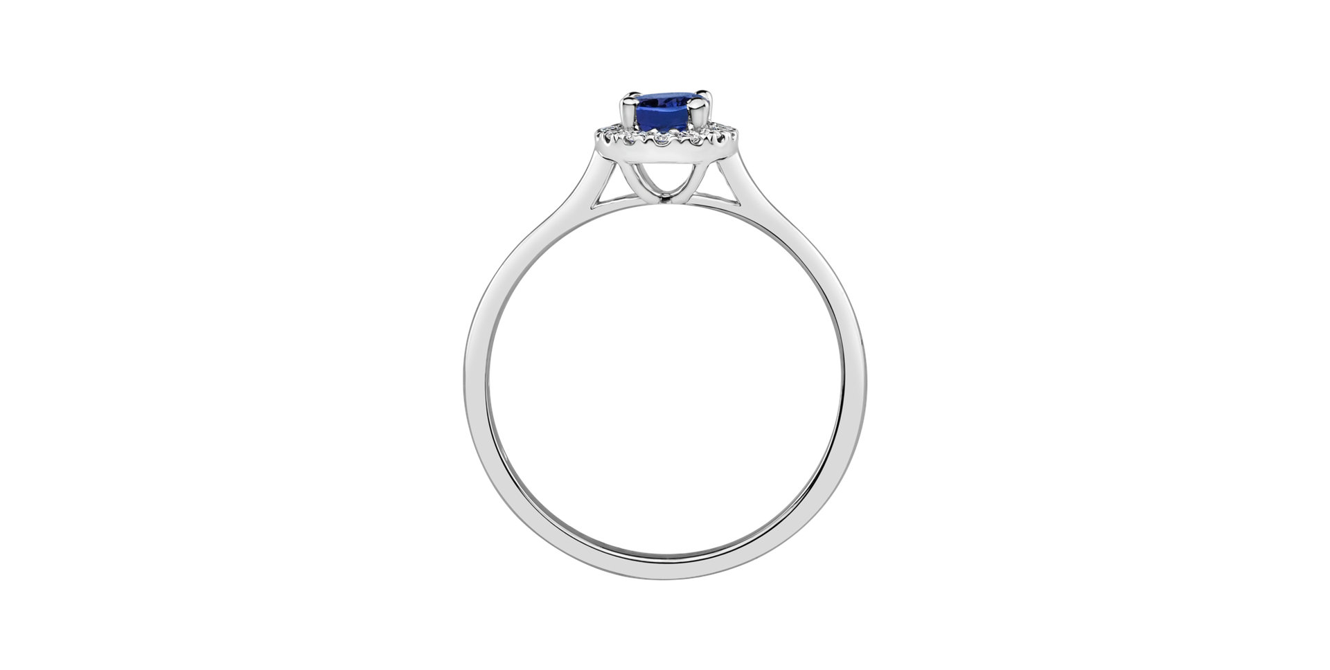 Diamond ring with Tanzanite Princess