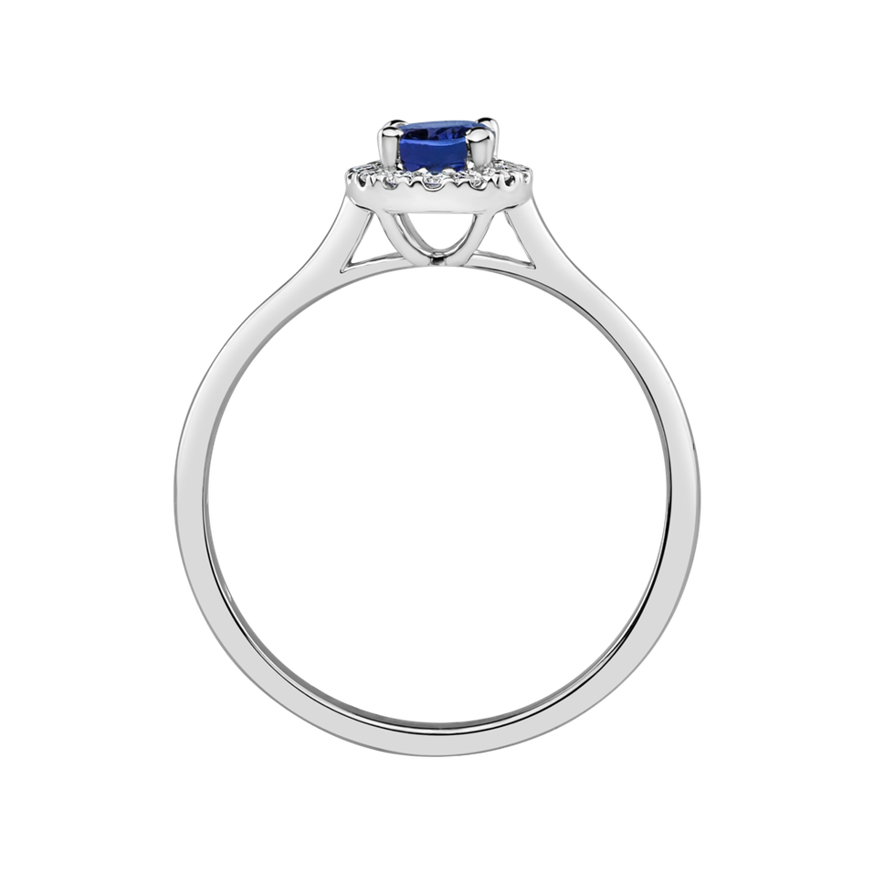 Diamond ring with Tanzanite Princess