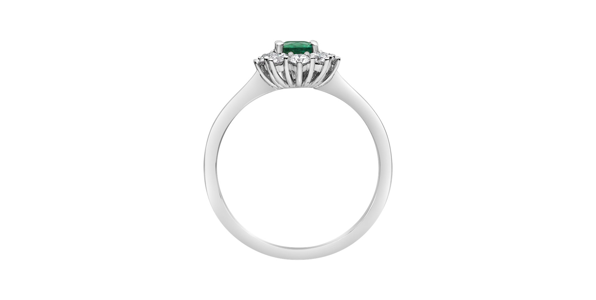 Diamond ring with Emerald Princess