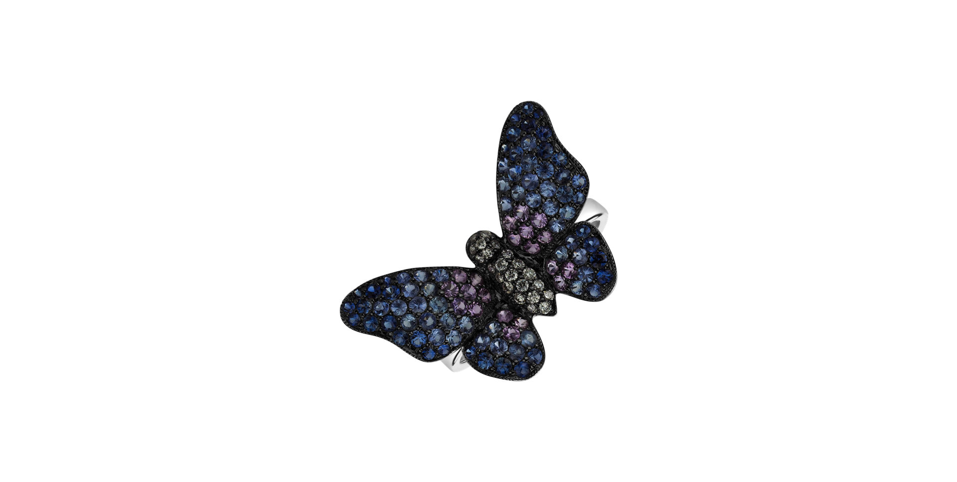 Diamond ring with Sapphire Splendid Butterfly