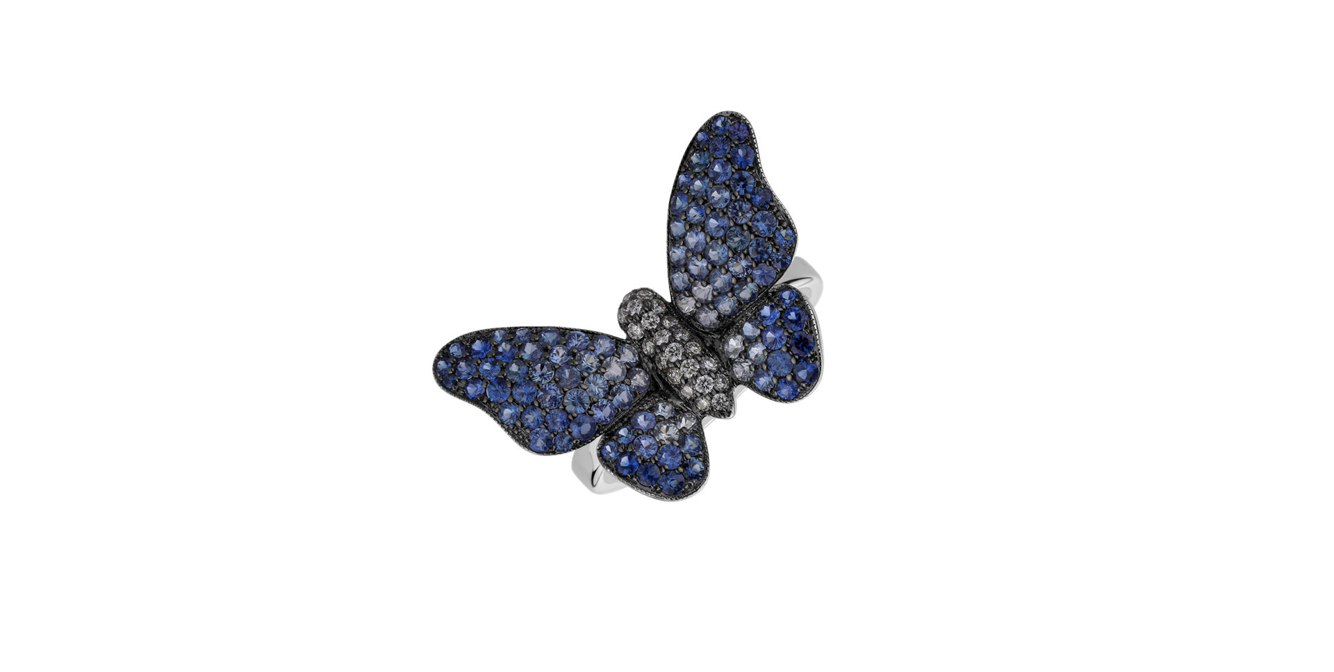 Diamond ring with Sapphire Splendid Butterfly