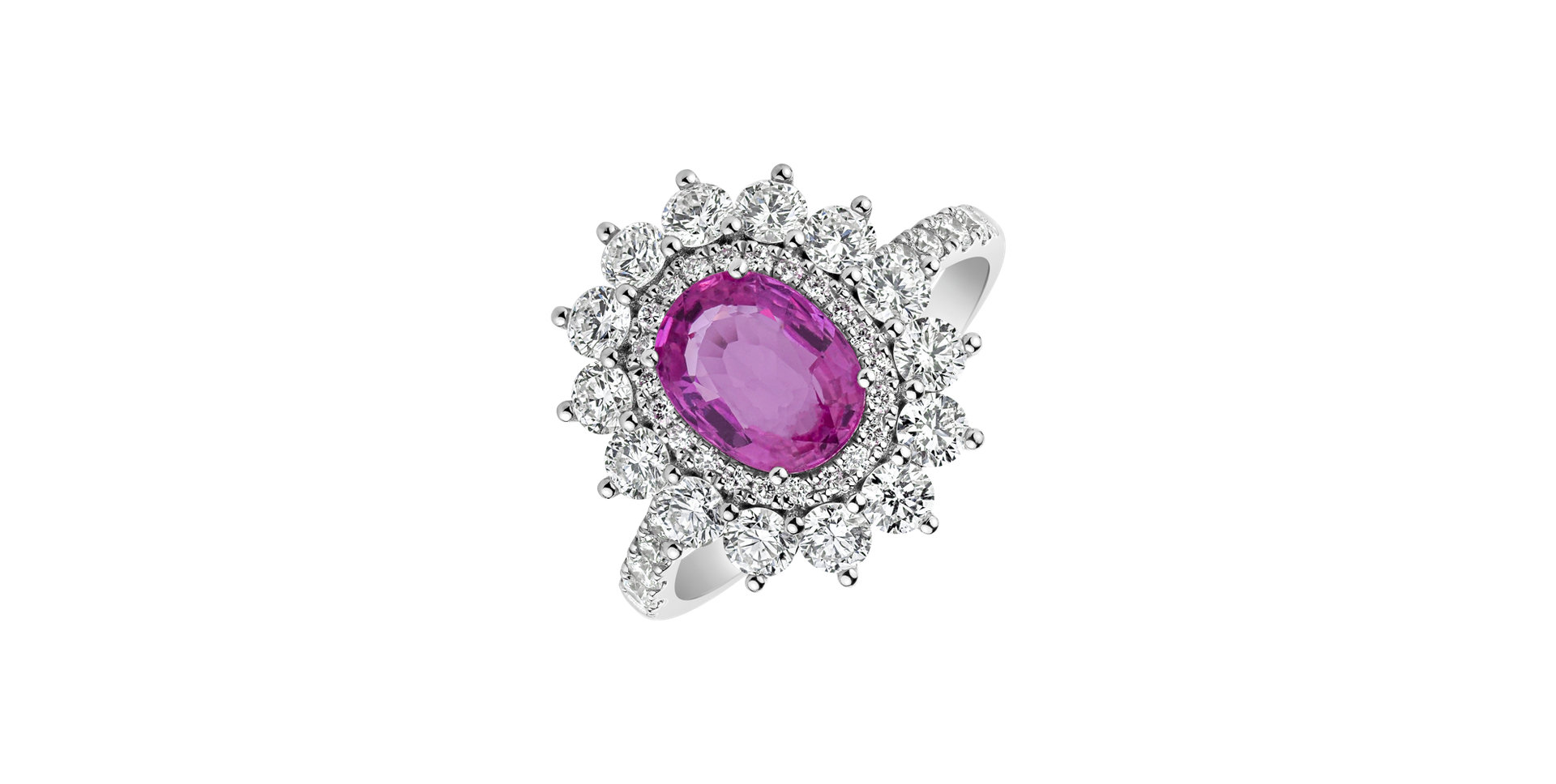 Diamond ring with Sapphire Royal Isabella