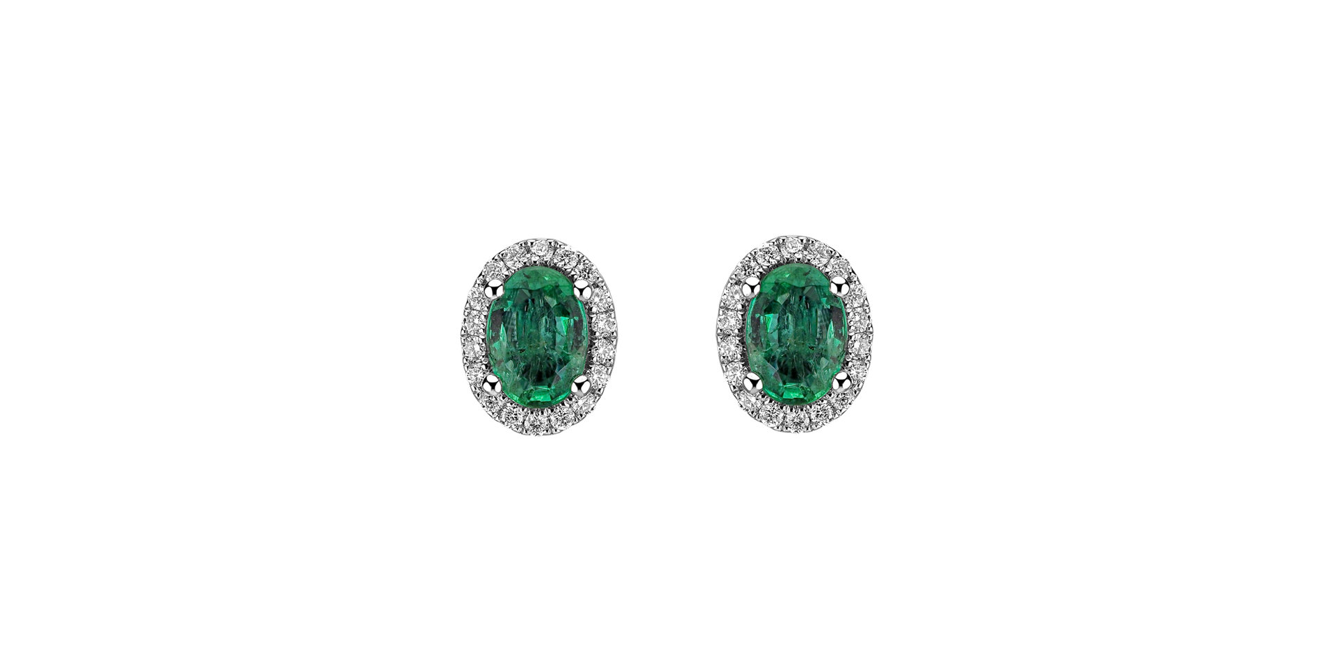 Diamond earrings with Emerald Imperial Allegory