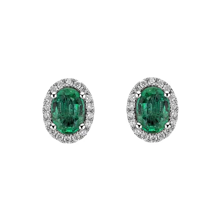 Diamond earrings with Emerald Imperial Allegory