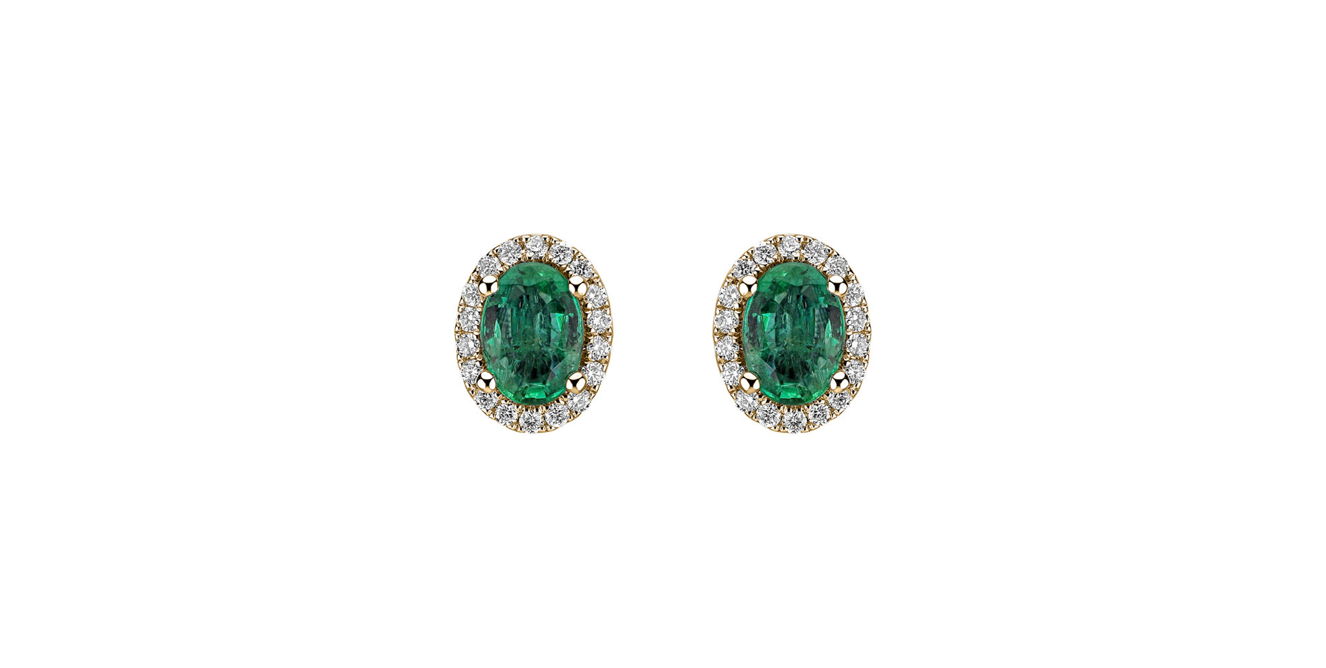 Diamond earrings with Emerald Imperial Allegory