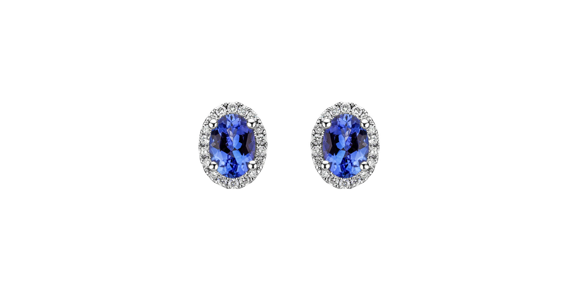 Diamond earrings with Tanzanite Imperial Allegory