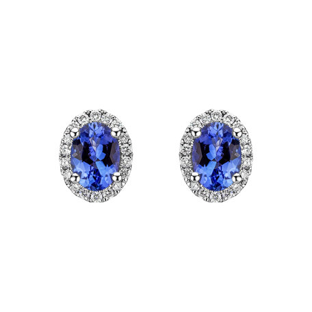 Diamond earrings with Tanzanite Imperial Allegory