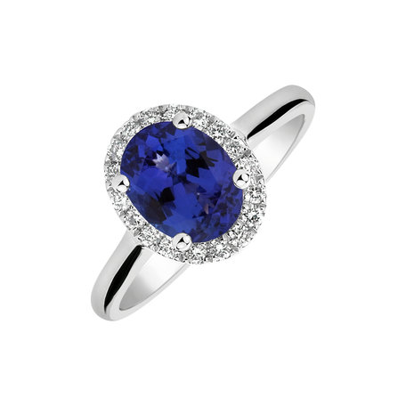 Diamond ring with Tanzanite Princess Wish