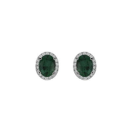 Diamond earrings with Emerald Imperial Allegory