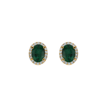 Diamond earrings with Emerald Imperial Allegory