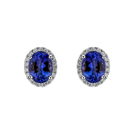 Diamond earrings with Tanzanite Imperial Allegory