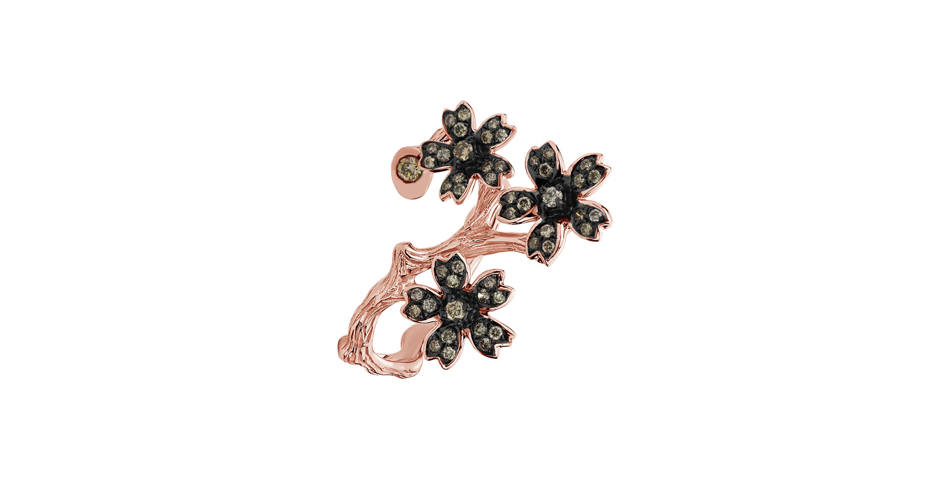 Ring with brown diamonds Flower Feeling