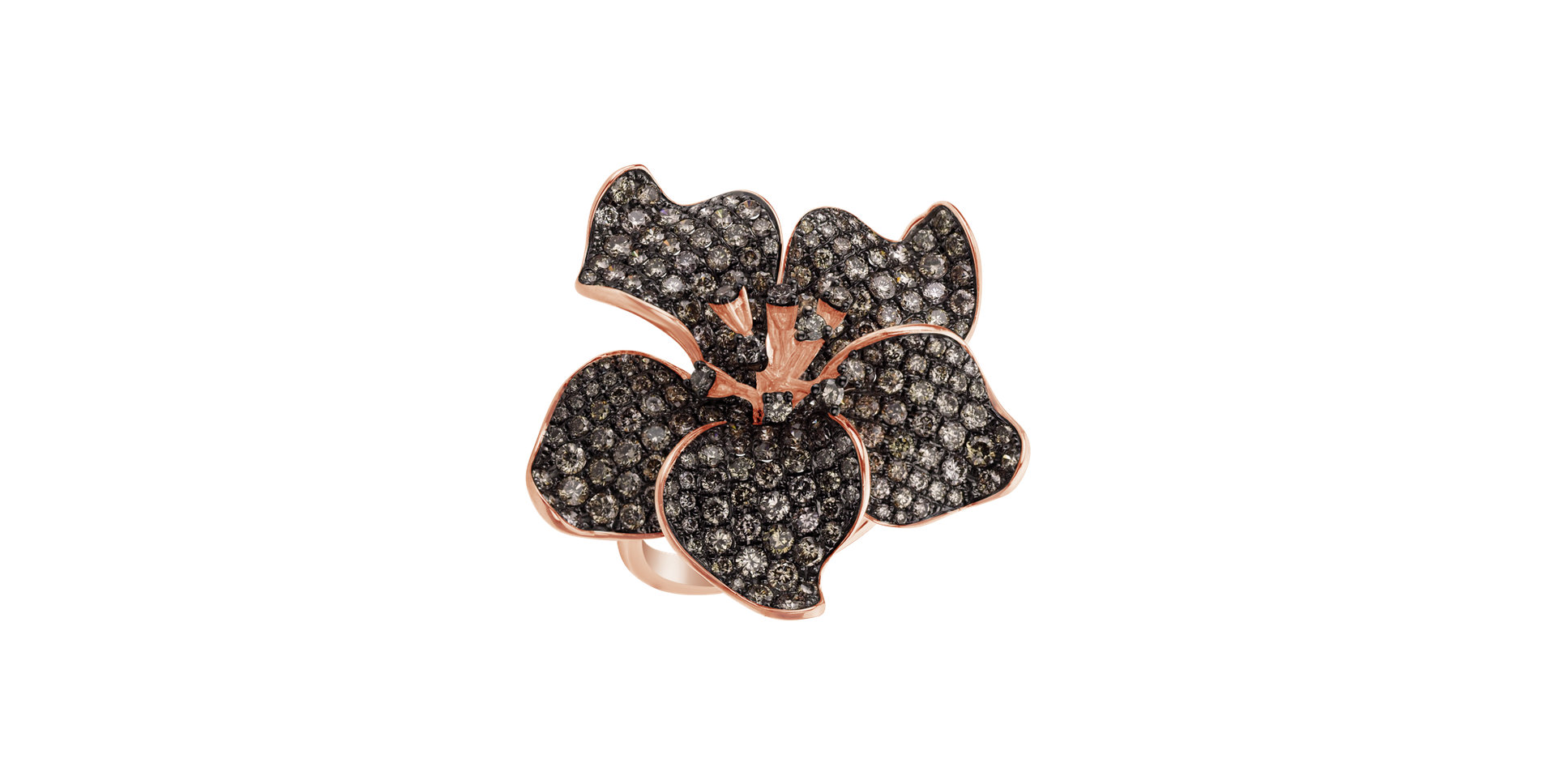 Ring with brown diamonds Orchid Desire
