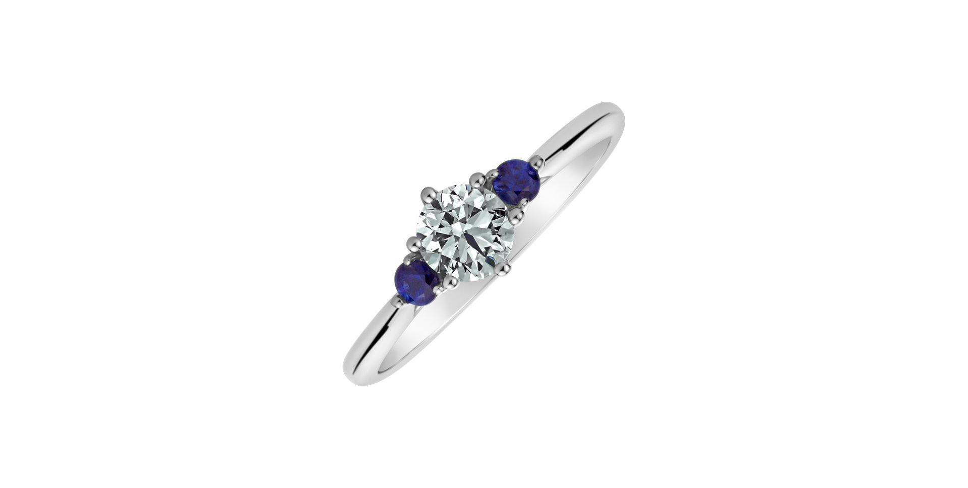 Diamond ring with Sapphire Midnight Serenity