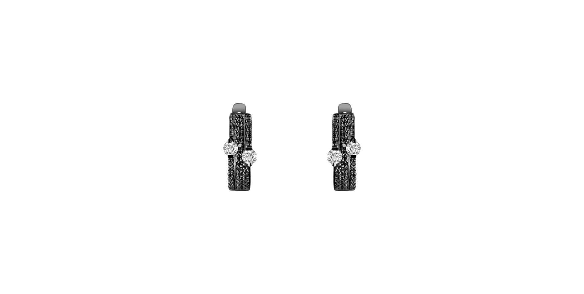 Earrings with black and white diamonds Alchemy Essence