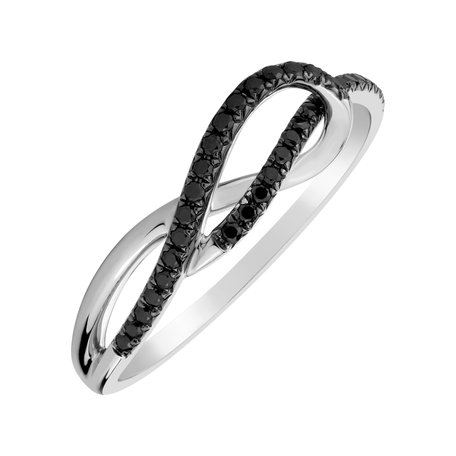 Ring with black diamonds Diamond Ripple