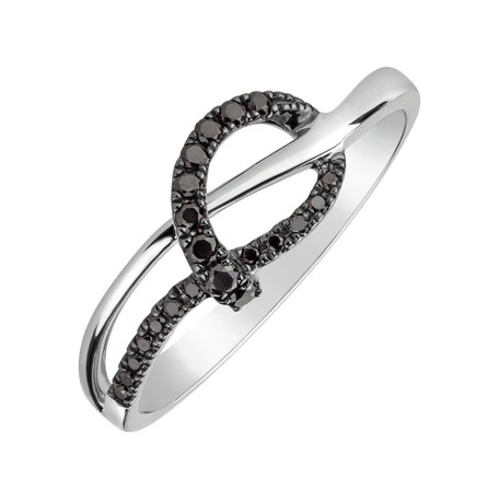 Ring with black diamonds Elegant Knot