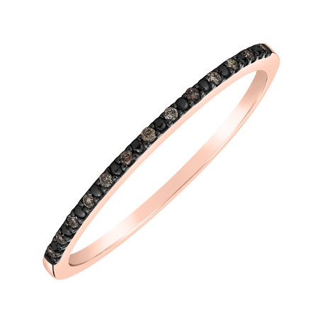 Ring with brown diamonds Shiny Line