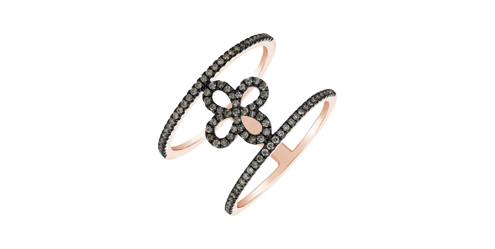 Ring with brown diamonds Gorgeous Flower