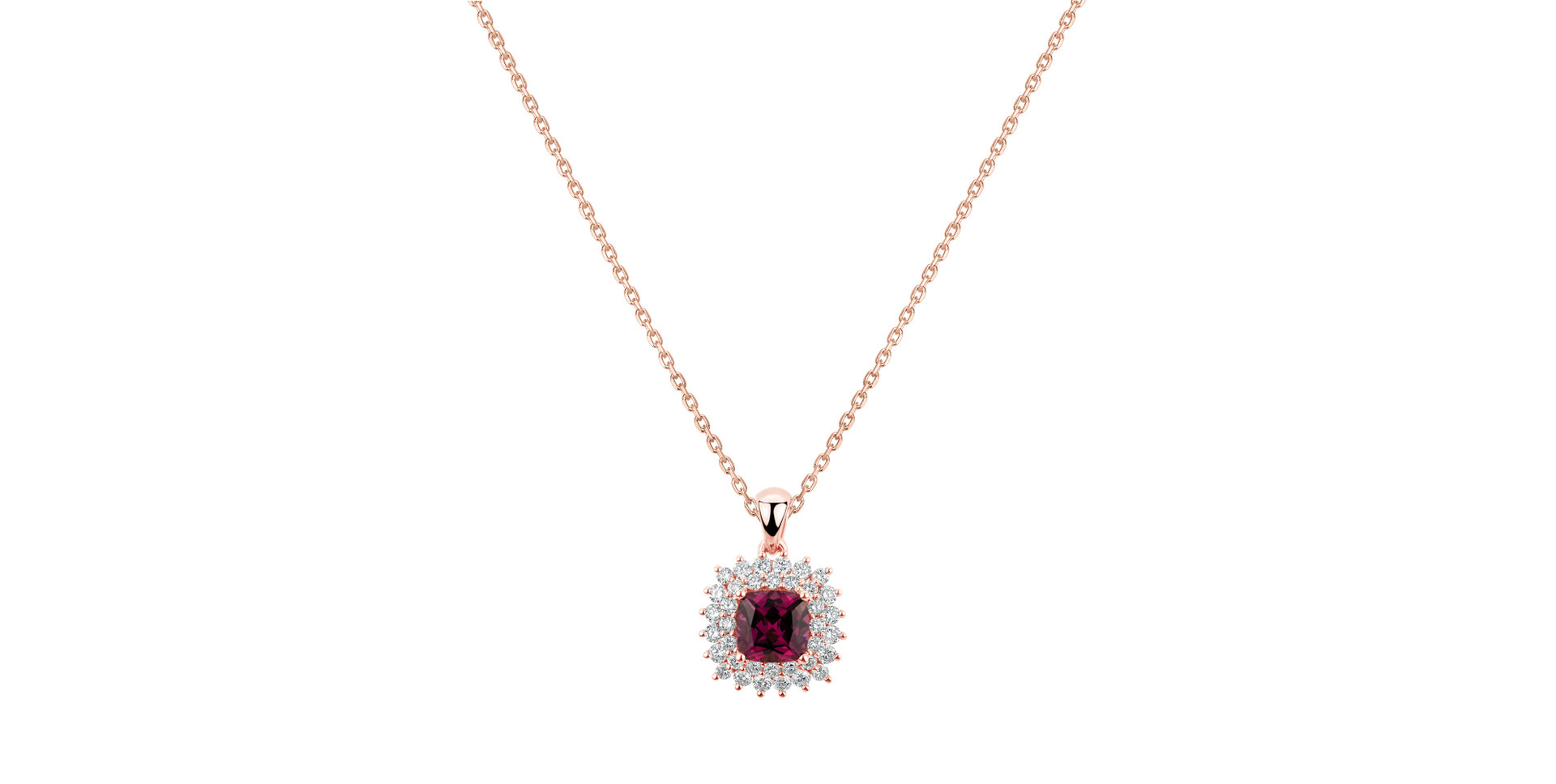 Diamond pendant with Rhodolite Gem Majesty