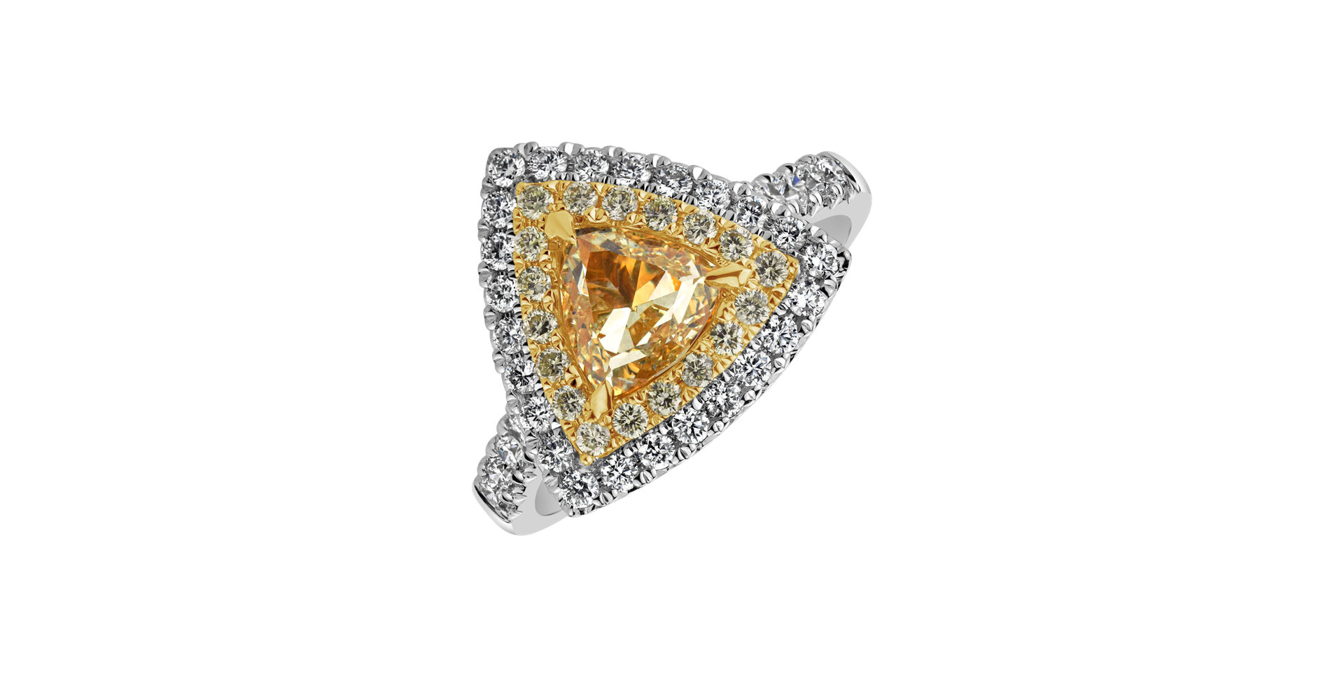 Ring with yellow and white diamonds Paradise Dream