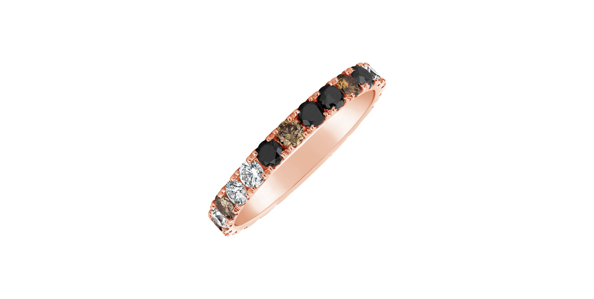 Ring with white, brown and black diamonds Eternal Promise