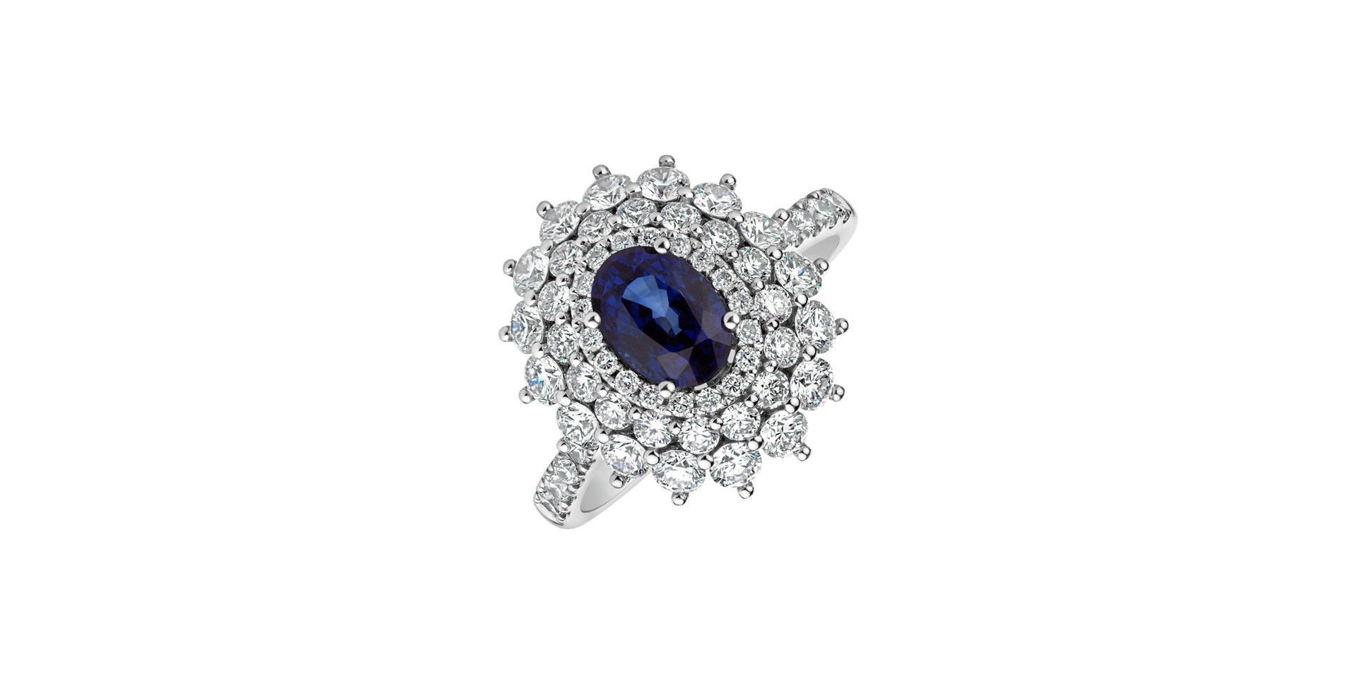 Diamond ring with Sapphire Ramona