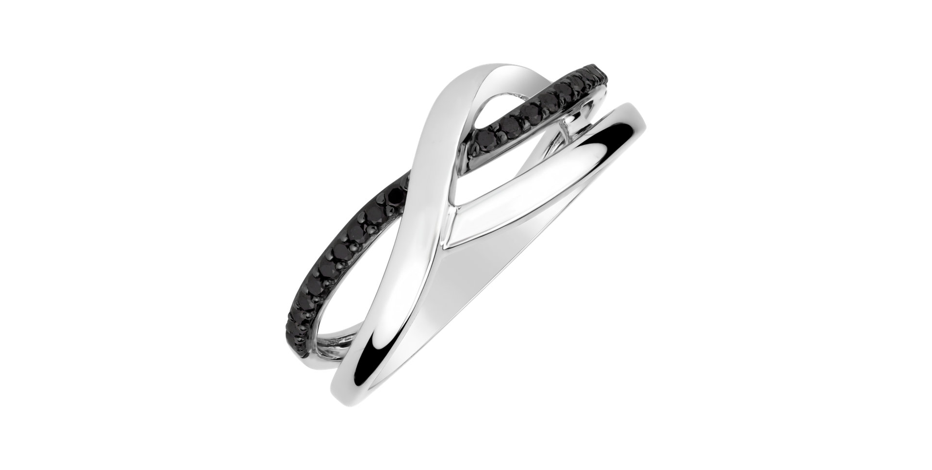 Ring with black diamonds Elegant Twist