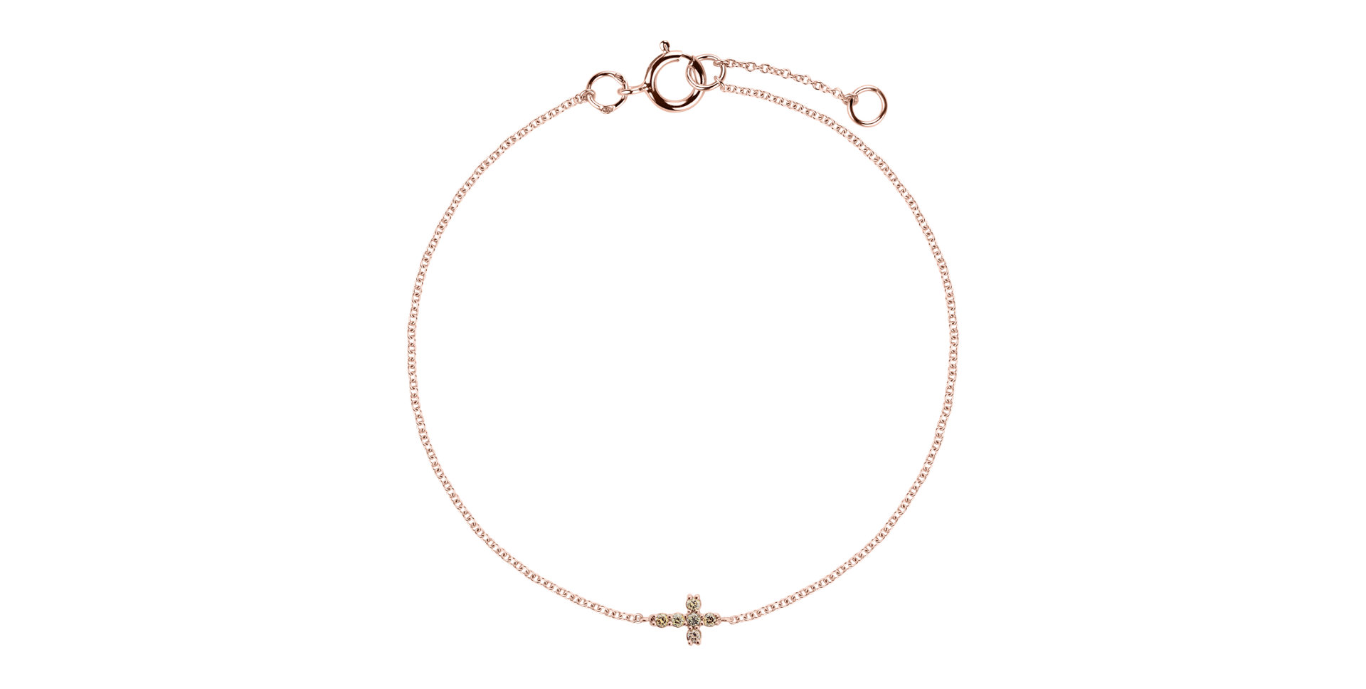 Bracelet with brown diamonds Shiny Cross
